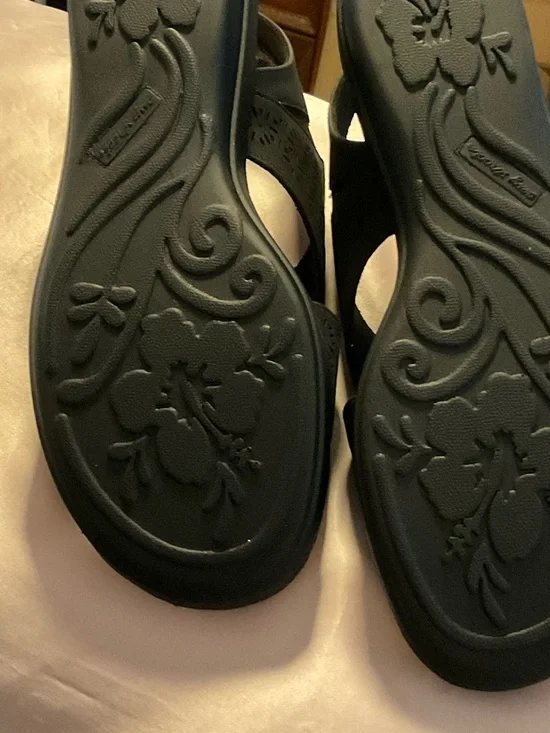 Comfort Wave Claudia Black Sandals Women’s Size 8 Wide NEW Stretch Slingback - Picture 5 of 5